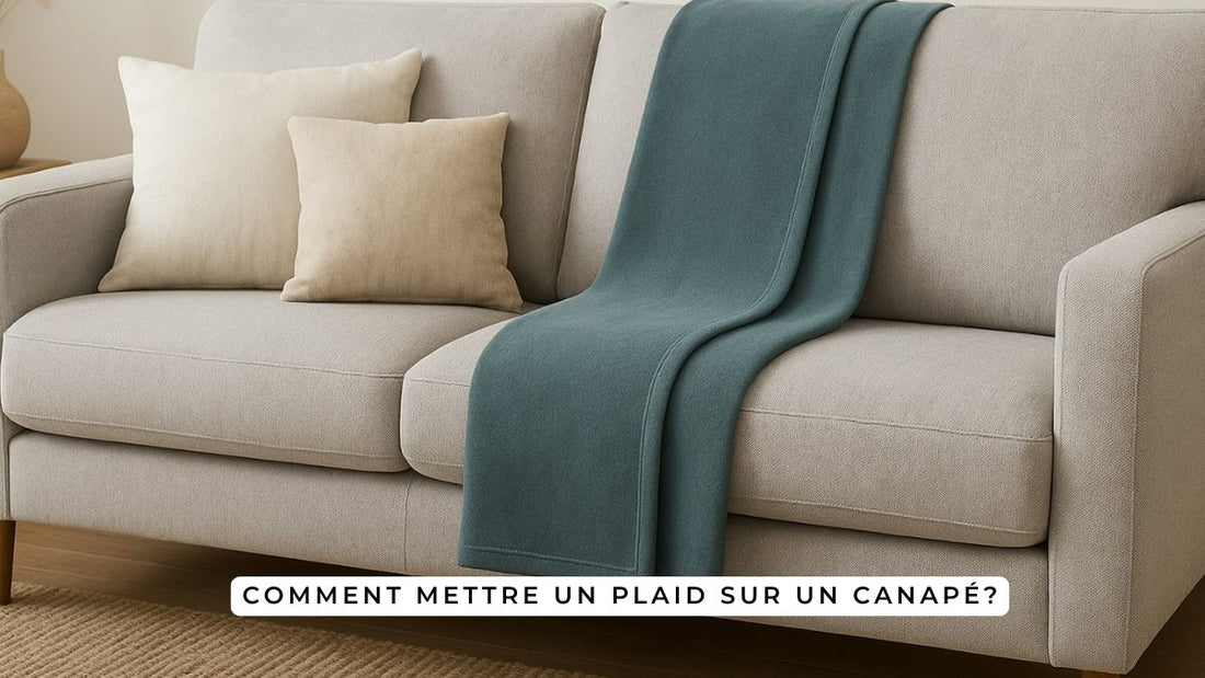 un plaid polaire sur un canapé