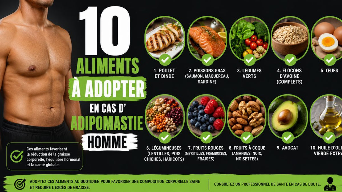 Adipomastie homme : 10 aliments et boissons à privilégier pour réduire la graisse pectorale