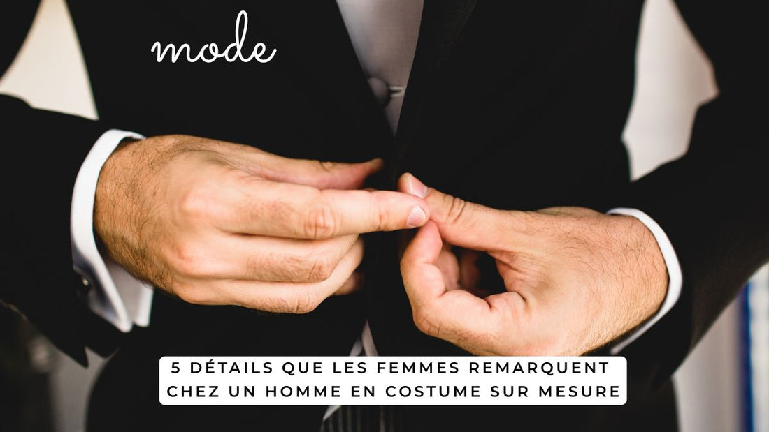 Homme en costume sur mesure ajustant sa veste noire avec élégance