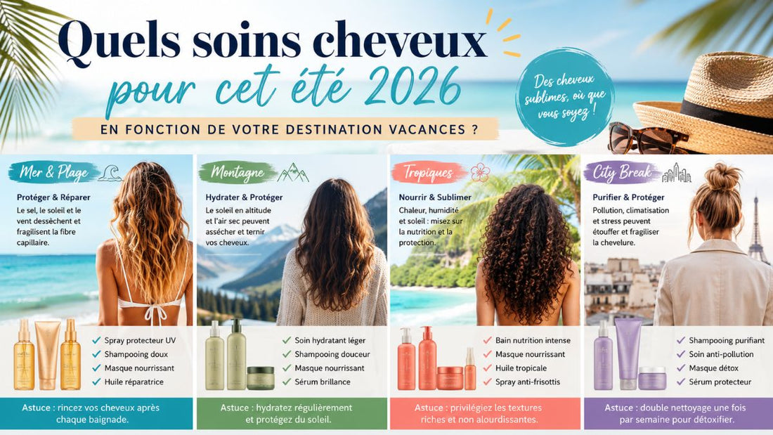 Quels soins cheveux pour cet été 2026 en fonction de votre destination vacances ?