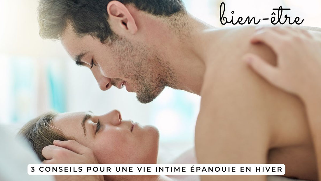 Couple tendre au lit, symbole de vie intime réchauffée en hiver